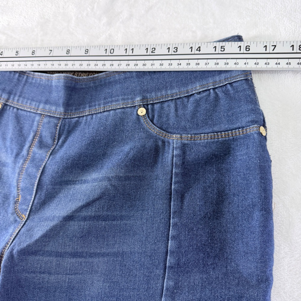 NYDJ Skinny Ankle Jeans Womens L 14 16 Blue Stretch Raw Hem Denim - Picture 5 of 9